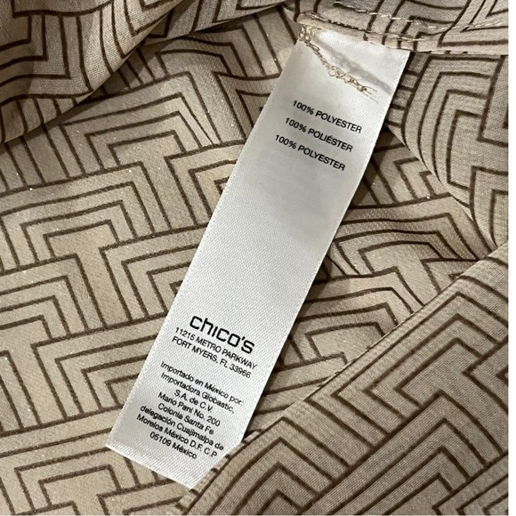 Chico’s Crafted Artisan Emery sheer beaded Top 2 (12US) - Picture 8 of 11